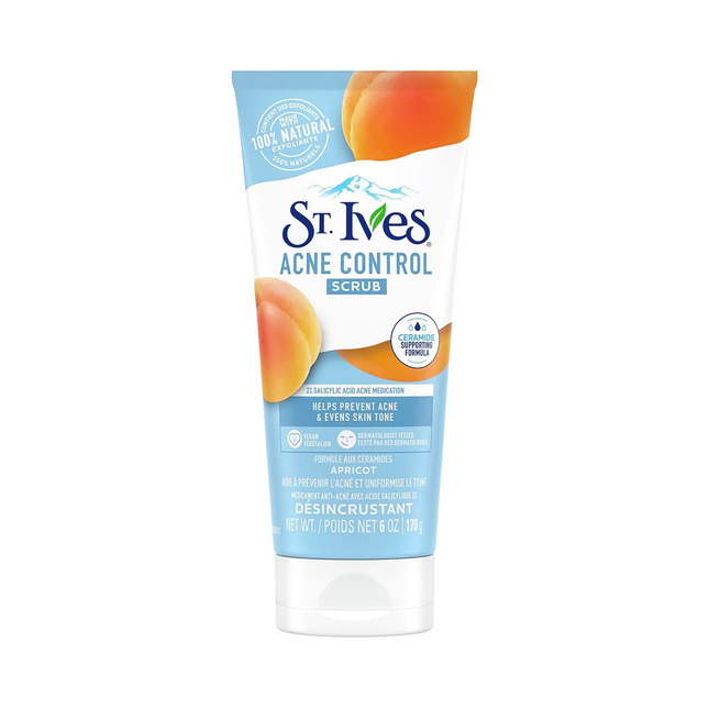 St. Ives - Gommage anti-acné à l'abricot - avec 2 % de médicaments salicyliques contre l'acné | 170g