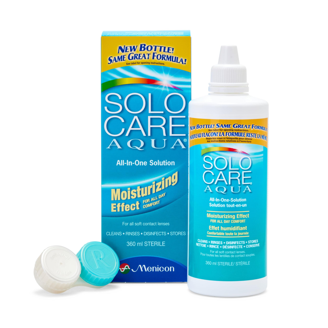 Solution tout-en-un pour lentilles de contact Solo Care Aqua | 360 ml