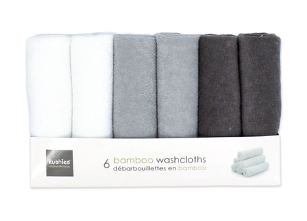 Kushies - Bamboo Washcloths 23 cm x 23 cm | 6 Washcloths