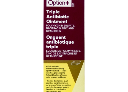 Option+ Pommade triple antibiotique enrichie en vitamine E | 15g