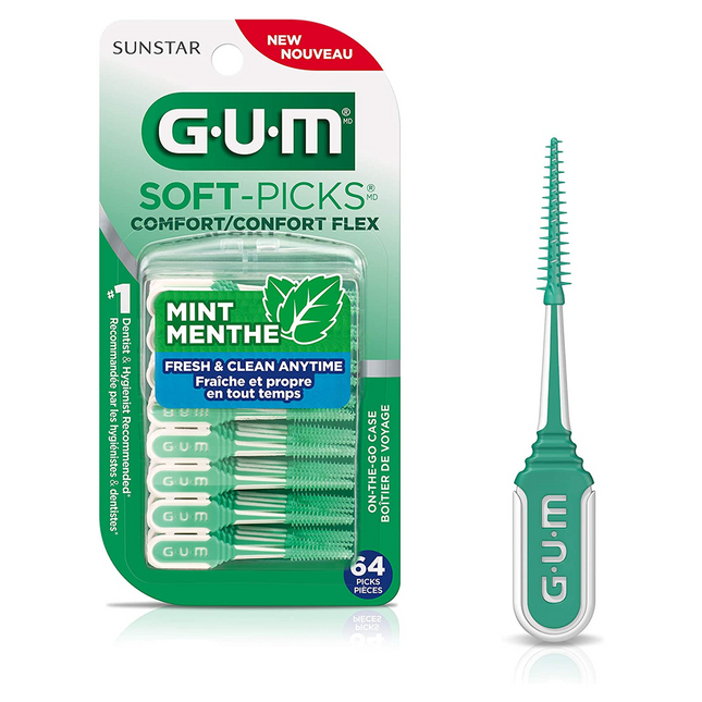 GUM - Cure-dents Soft-Picks Comfort Flex - Menthe | 64 choix individuels