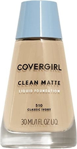 COVERGIRL - Clean Matte - Fond de Teint Liquide pour Contrôle du Sébum - 510 Classic Ivory | 30 ml