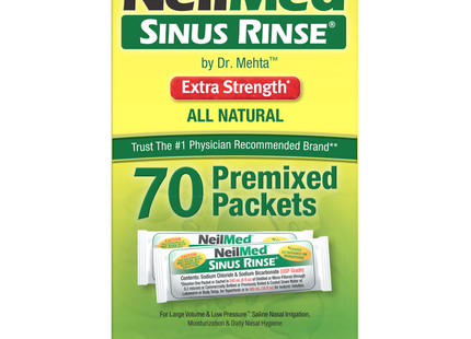 NeilMed - All Natural Sinus Rinse - Extra Strength - | 70 Premixed Packets