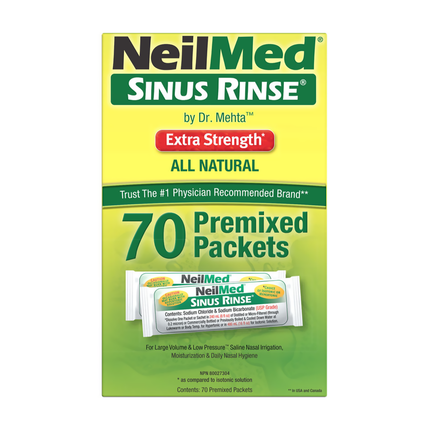 NeilMed - All Natural Sinus Rinse - Extra Strength | 70 Premixed Packets