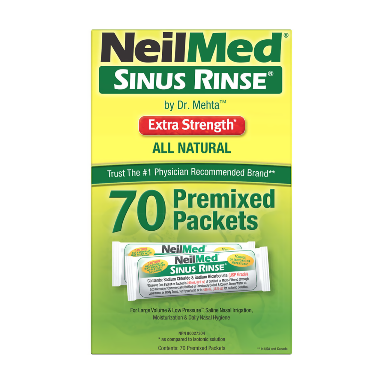 Sinus Rin NeilMed - All Natural Sinus Rinse - Extra Strength | 70 Premixed Packe ...