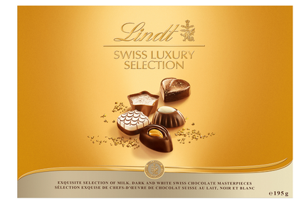 Lindt - Swiss Luxury Selection - Milk, Dark and White Swiss Chocolate | 195 g
