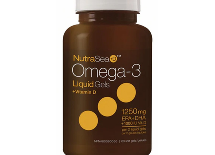 Gels liquides NutraSea Omega-3 + Vitamine D - Menthe fraîche | 60 gélules molles