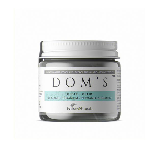 Dom's Naturals - Déodorant transparent sans bicarbonate de soude | 65 ml
