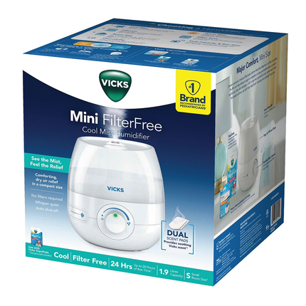 Vicks - Mini humidificateur sans filtre à brume fraîche | 1,9 L