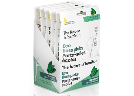 Future Is Bamboo - Floss Picks, Fresh Mint | 50Pcs 6 Pk