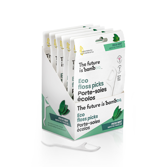 Future Is Bamboo - Floss Picks, Fresh Mint | 50Pcs 6 Pk