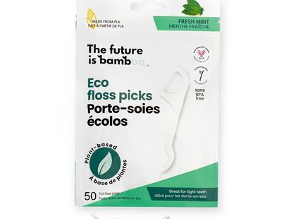 Future Is Bamboo - Floss Picks, Fresh Mint | 50Pcs 6 Pk