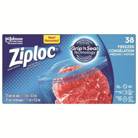 Ziploc Medium Freezer Bags | 38 Bags