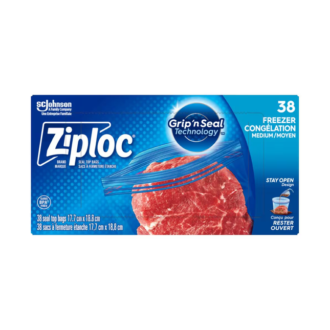 Ziploc Medium Freezer Bags | 38 Bags