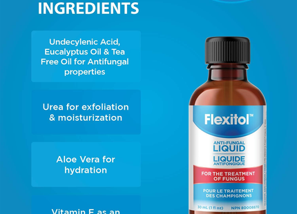 Flexitol - Liquide antifongique avec urée, aloe vera et vitamine E | 30 ml