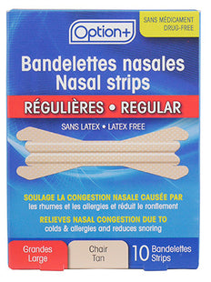 Option+ Regular Nasal Regular - Large/Tan | 10 strips