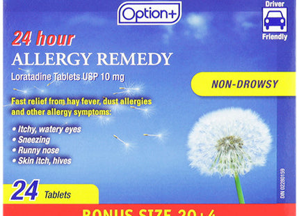 Option+ 24 Hour Allergy Remedy | 24 Tablets