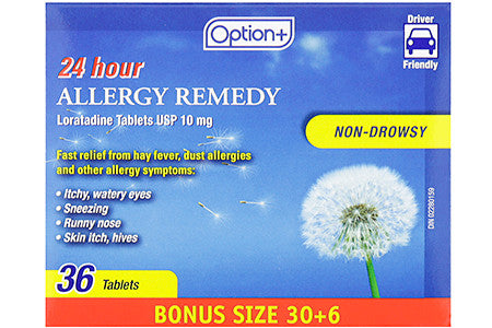 Option+ 24 Hour Allergy Remedy | 36 Tablets