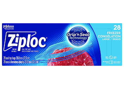 Ziploc - Grip N' Seal Freezer Bags Value Pack - Large | 28 Bags