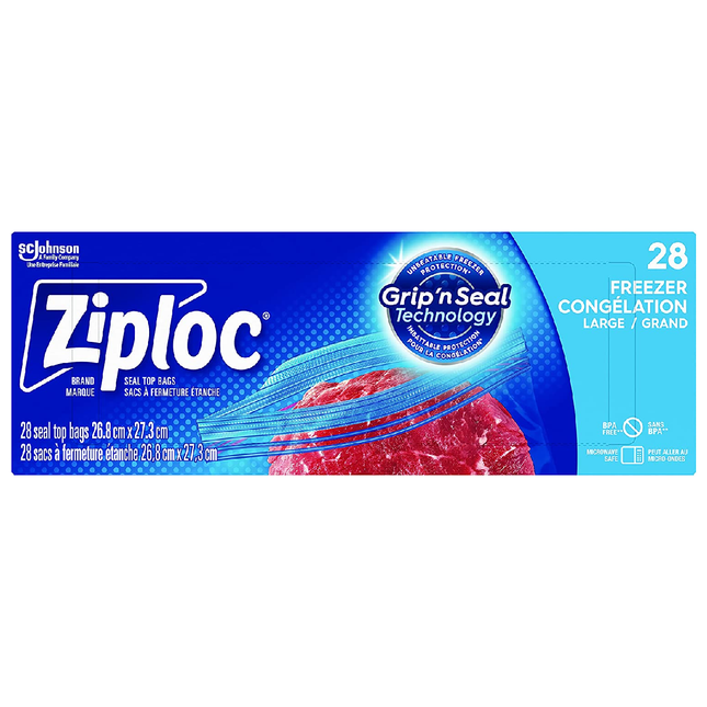 Ziploc - Grip N' Seal Freezer Bags Value Pack - Large | 28 Bags