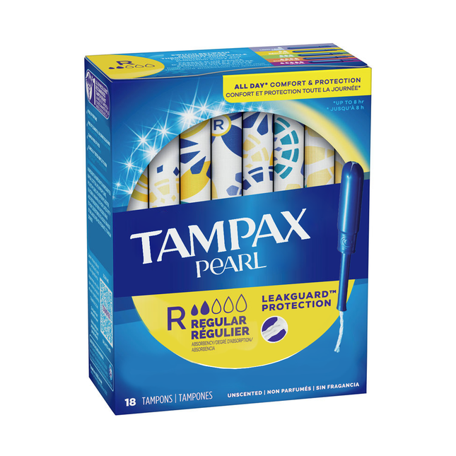 Tampax - Pearl LeakGuard Protection Tampons, Regular | 18 Tampons