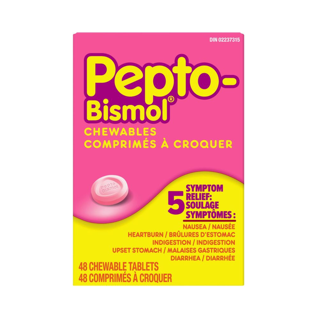 Pepto Bismol Original Chewable Tablets | 48 Tablets