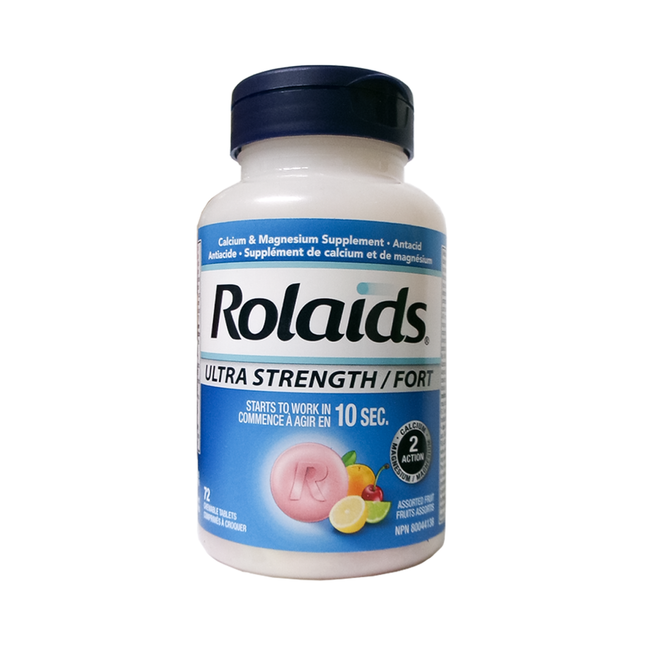Rolaids - Ultra Strength Antacid Chewables, Assorted Fruit Flavour | 72 Tablets