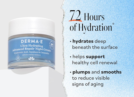 Derma E - Ultra Hydrating Advanced Repair Night Cream with Hyaluronic Acid | 56 g