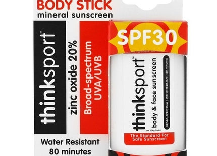 Think Sport - Face & Body Stick - Mineral Sunscreen - SPF 30 Broad Spectrum UVA/UVB Protection | 18.4 g