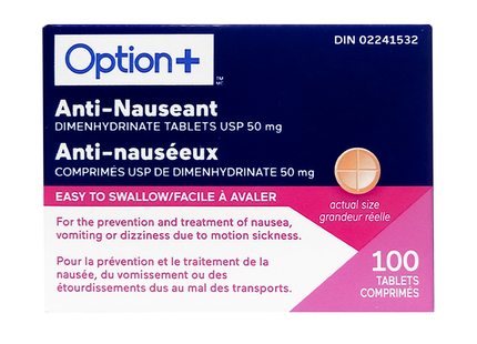 Option+ Anti-Nauseant Tablets 50 mg | 100 Tablets