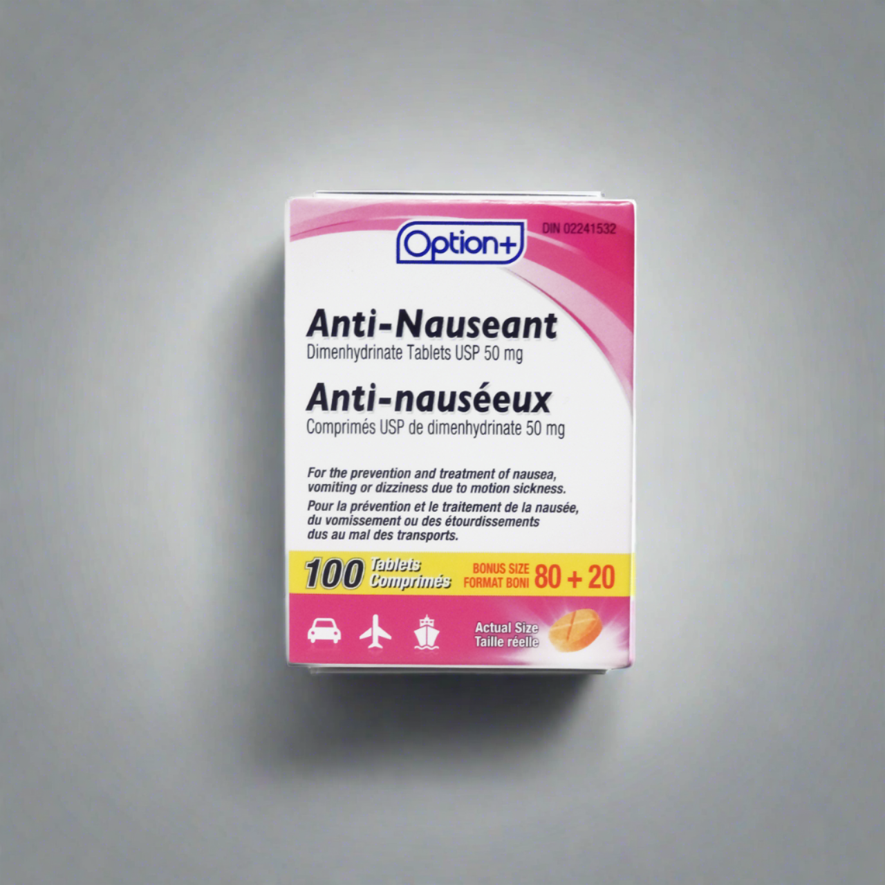 Option+ - Anti-Nauseant Tablets 50 mg | 100 Tablets – White Cross E-Store