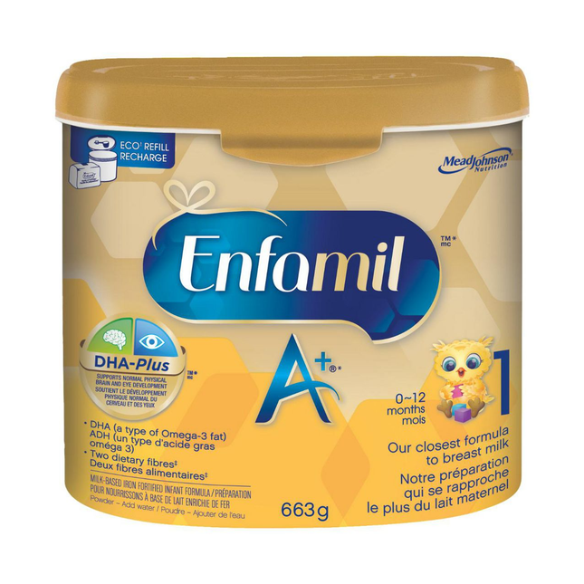 Enfamil - Formule enrichie en fer à base de lait A+ - 0 à 12 mois | 663g