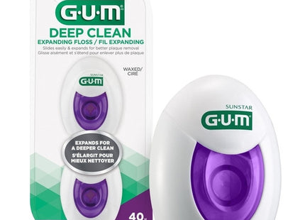 GUM - Deep Clean Expanding Floss - Waxed - 2 Pack | 40 M X 2