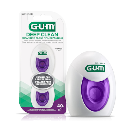 GUM - Fil expansible Deep Clean - Ciré - Paquet de 2 | 40 MX2