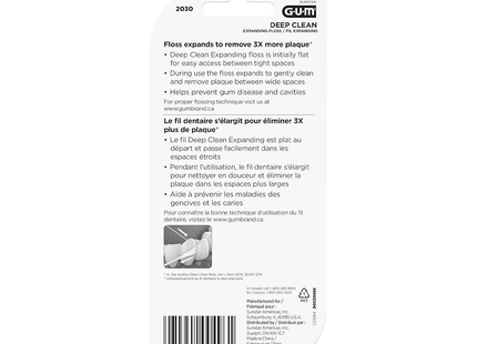 GUM - Deep Clean Expanding Floss - Waxed - 2 Pack | 40 M X 2