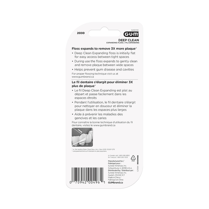 GUM - Fil expansible Deep Clean - Ciré - Paquet de 2 | 40 MX2