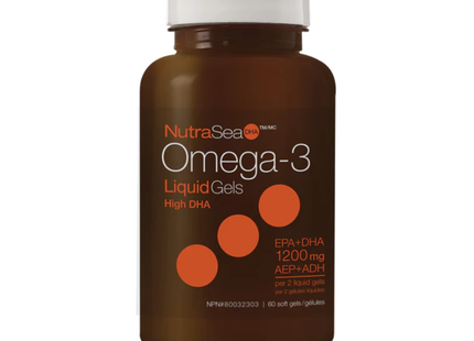 NutraSea Omega-3 Liquid Gls High DHA - Fresh Mint | 60 Soft Gels