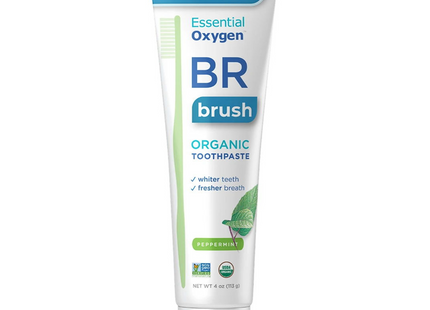 Essential Oxygen - BR Organic Toothpaste - Peppermint | 113 g