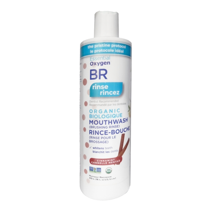 Bain de bouche biologique Essential Oxygen - BR, saveur cannelle et menthe | 473 ml