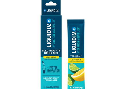 LIQUID IV - Electrolyte Drink Mix, Lemon Lime | 3 Count