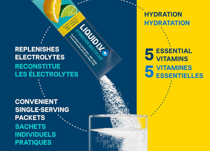 LIQUID IV - Electrolyte Drink Mix, Lemon Lime | 3 Count