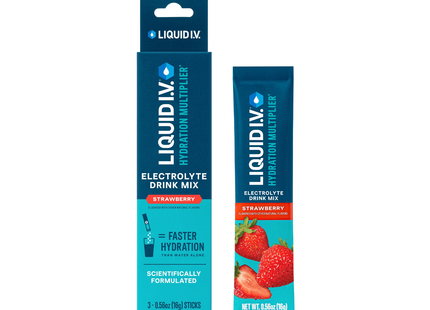 LIQUID IV - Electrolyte Drink Mix, Strawberry | 3 Count