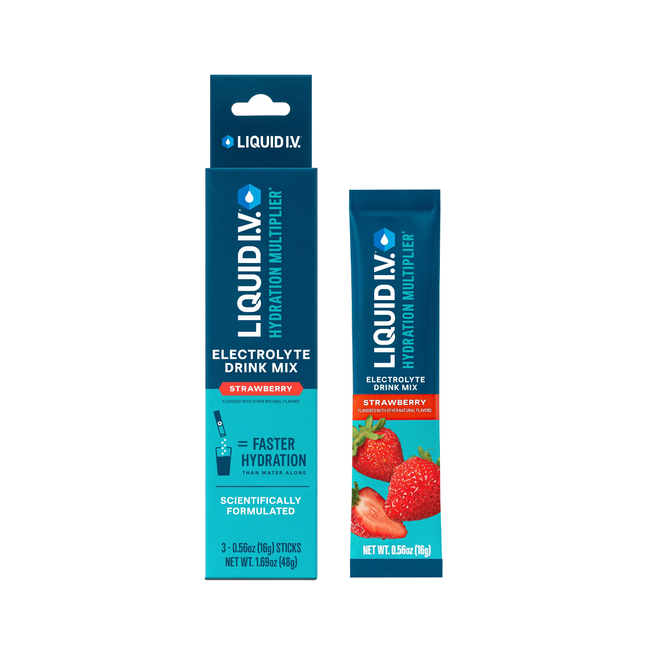 LIQUID IV - Electrolyte Drink Mix, Strawberry | 3 Count