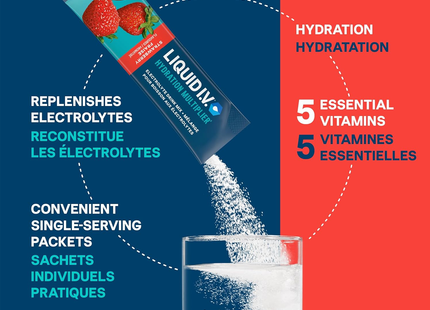 LIQUID IV - Electrolyte Drink Mix, Strawberry | 3 Count