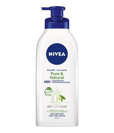 Nivea Lait corporel pur et naturel – hydratation en profondeur 48 heures pour peaux très sèches | 625 ml