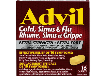 Advil – Extra fort rhume, sinus et grippe | 16 caplets