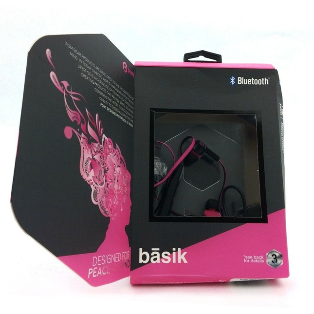 POM Gear - Basik Premium Secure Fit Bluetooth Wireless Earbuds  | 1 Pair