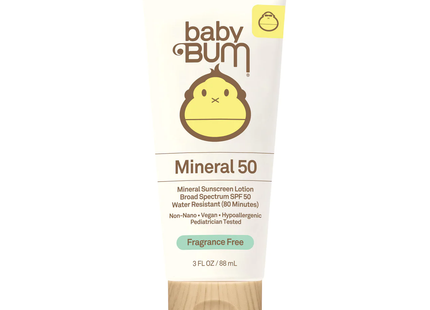 Baby Bum - Mineral SPF 50 Sunscreen Lotion - Fragrance Free | 88 mL