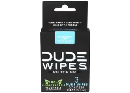 Dude - On The Go Fragrance Free Wipes | 3 Wipes