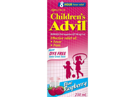 Children's Advil - Ibuprofen Oral Suspension USP 100mg/ 5 mL, Blue Raspberry | 230 mL